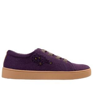 Revitalign Womens Size 8 Purple‎ Wool Paisley Studded Sneaker Gum Sole Purple